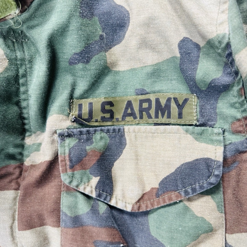 VTG Army M65 Field Jacket Mens Small Short Woodland Cold Weather FORSCOM Patch - Picture 4 of 12